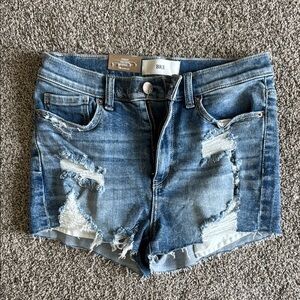 BKE Blue Distressed Jean Shorts